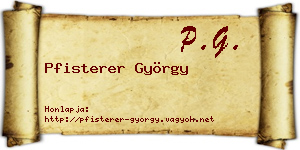 Pfisterer György névjegykártya