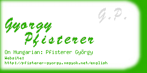 gyorgy pfisterer business card